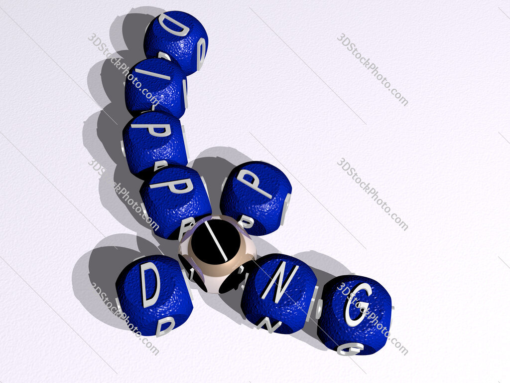 dip dipping curved crossword of cubic dice letters