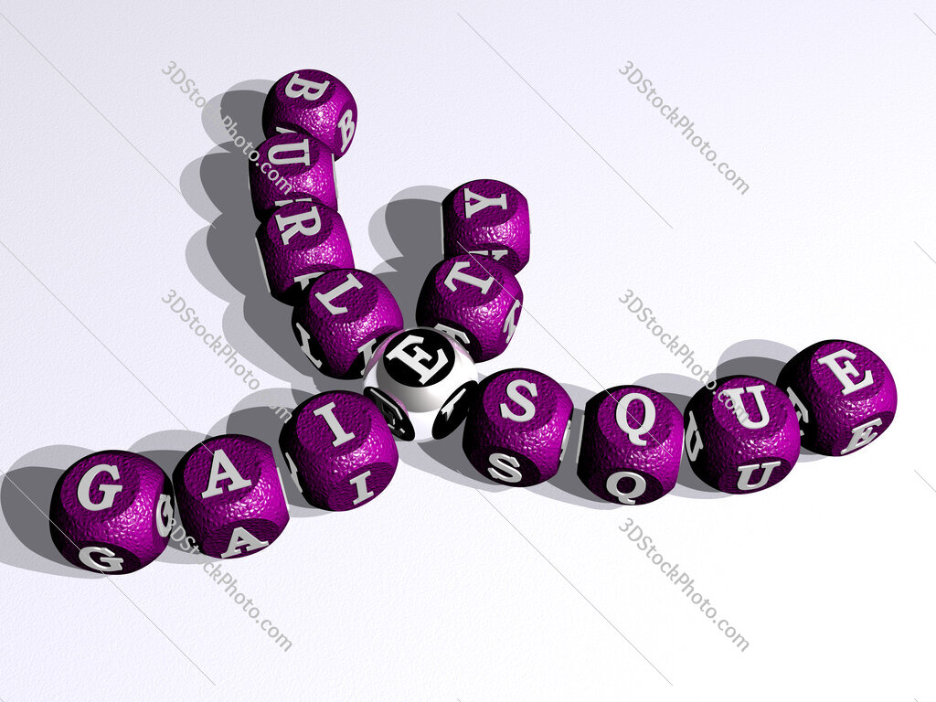 gaiety burlesque curved crossword of cubic dice letters