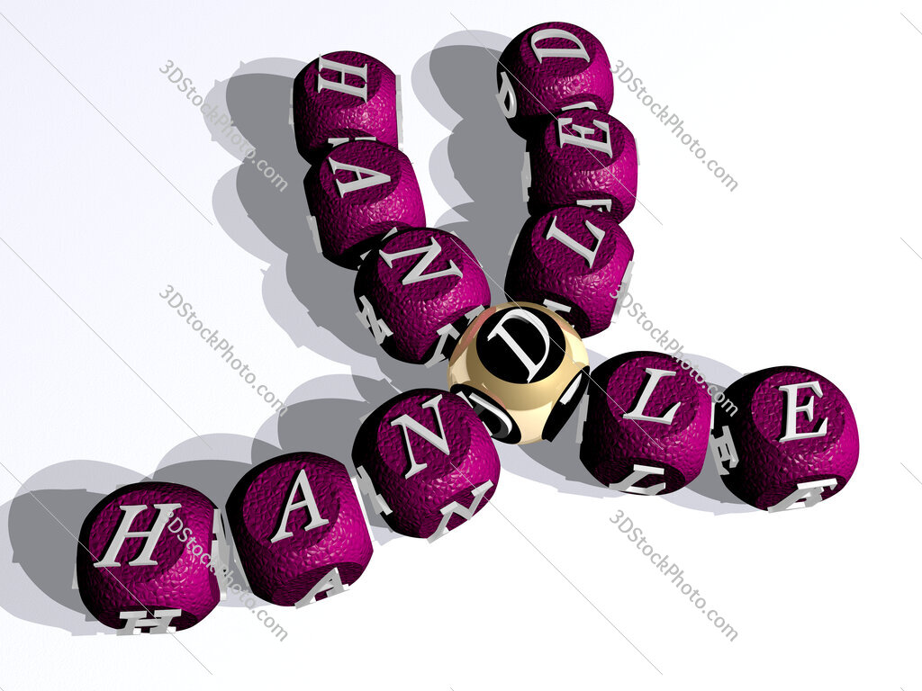 handled handle curved crossword of cubic dice letters