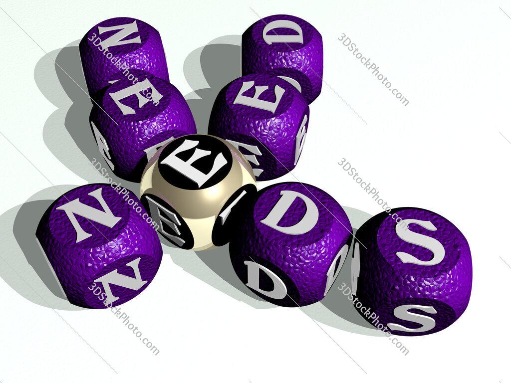 need needs curved crossword of cubic dice letters