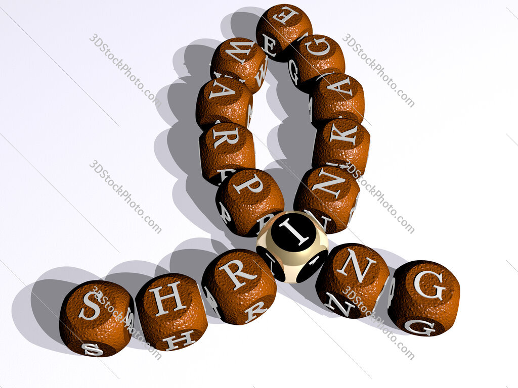 shrinkage warping curved crossword of cubic dice letters