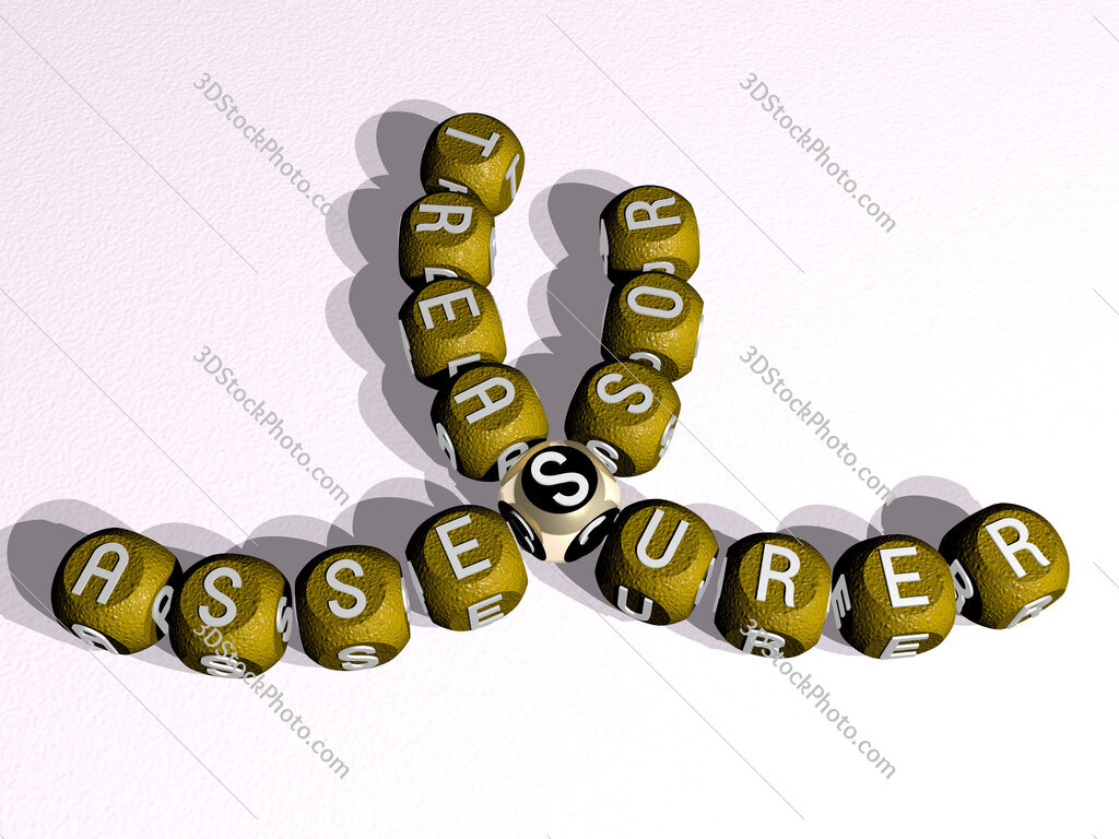assessor treasurer curved crossword of cubic dice letters