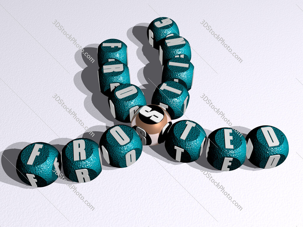 frosting frosted curved crossword of cubic dice letters