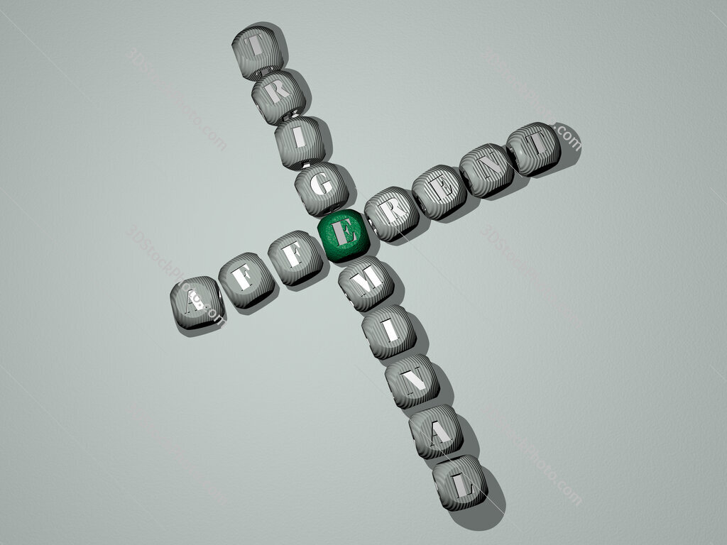 afferent trigeminal crossword of dice letters in color