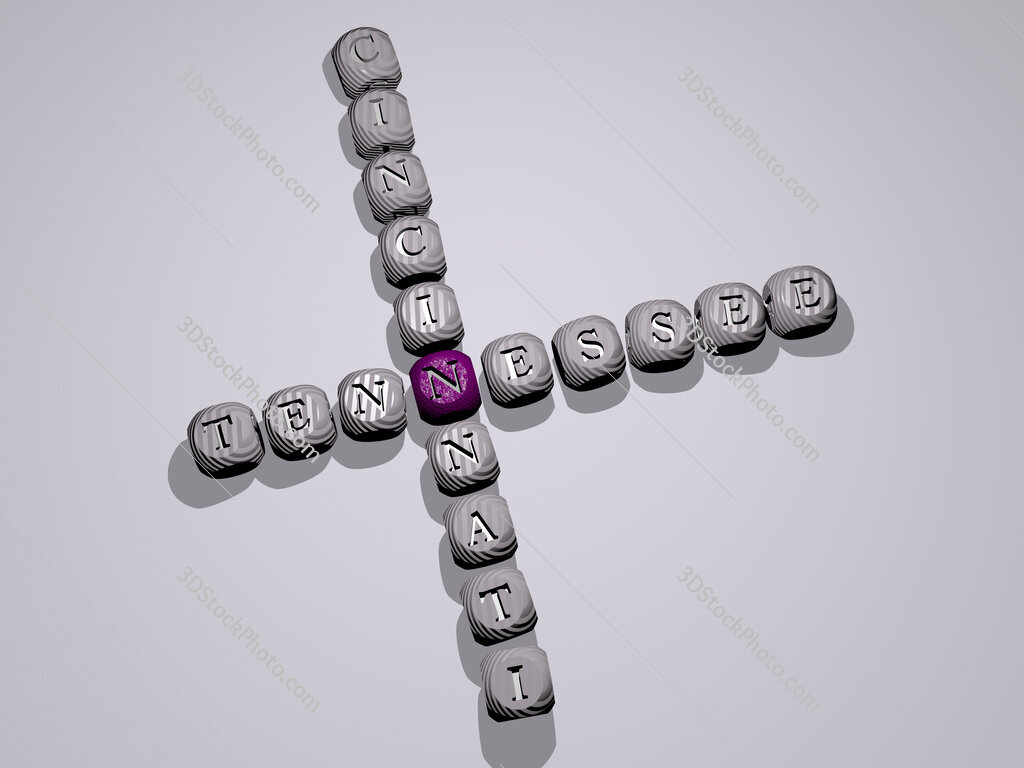 tennessee cincinnati crossword of dice letters in color