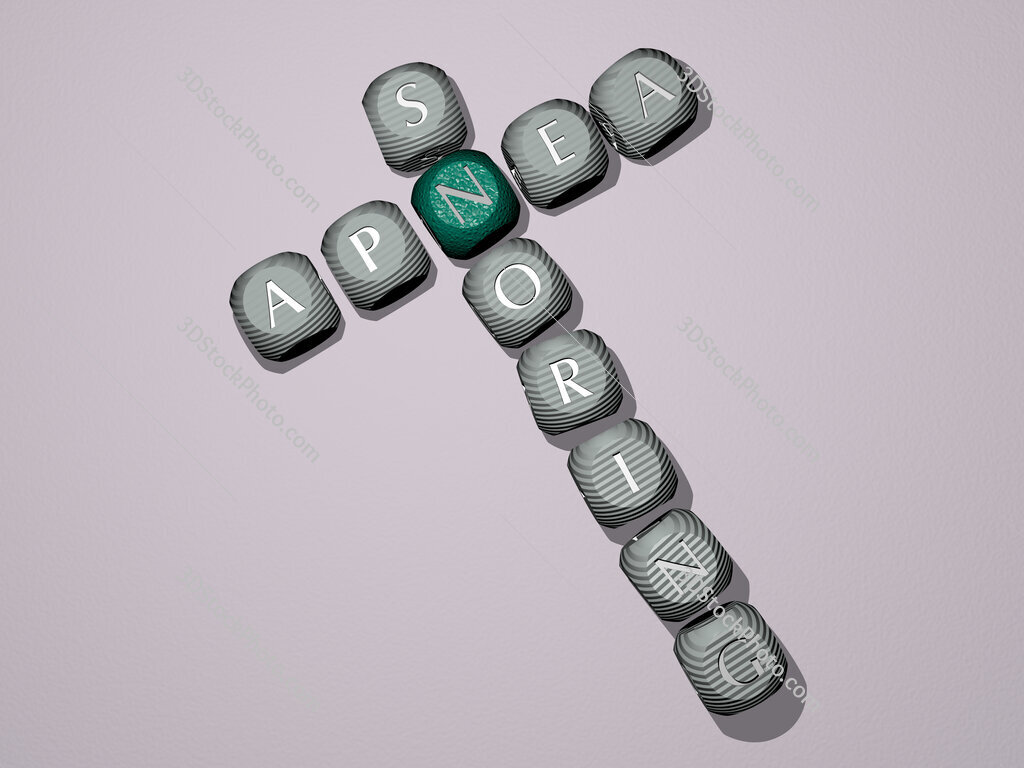 apnea snoring crossword of dice letters in color
