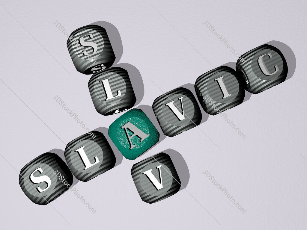 slavic slav crossword of dice letters in color