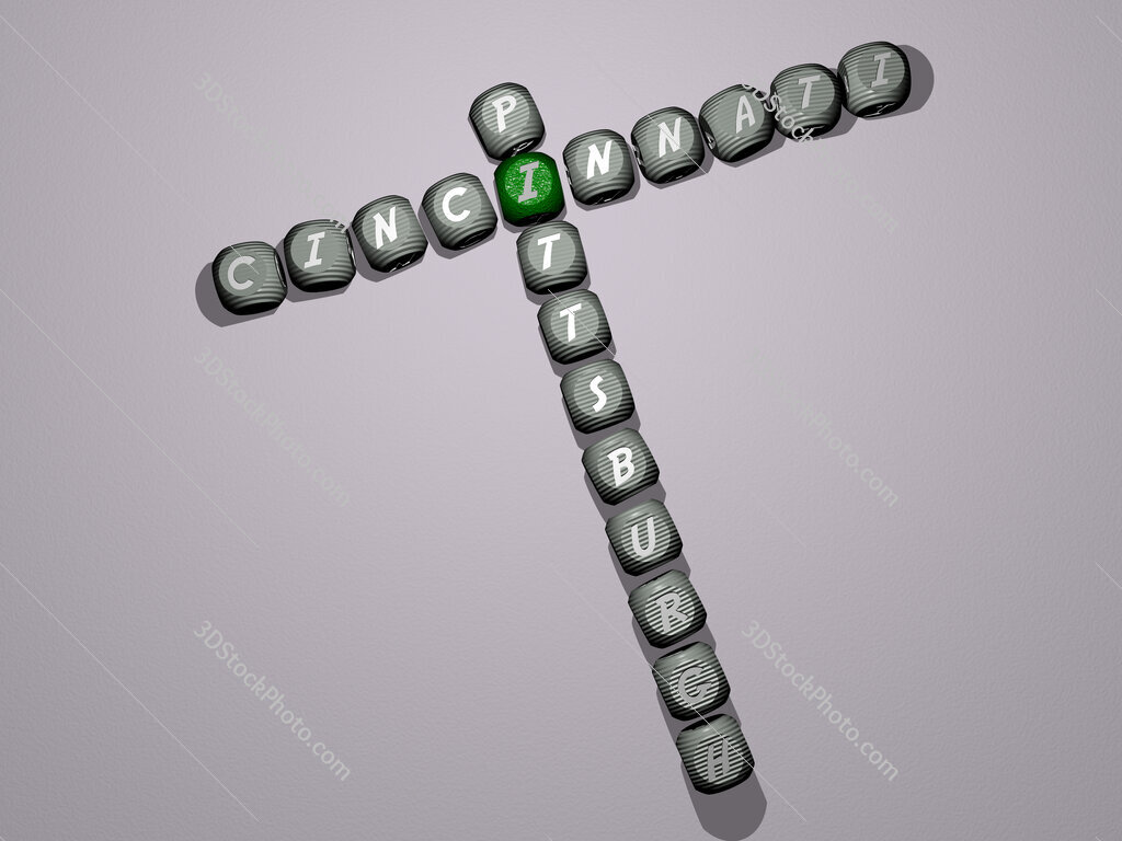 cincinnati pittsburgh crossword of dice letters in color
