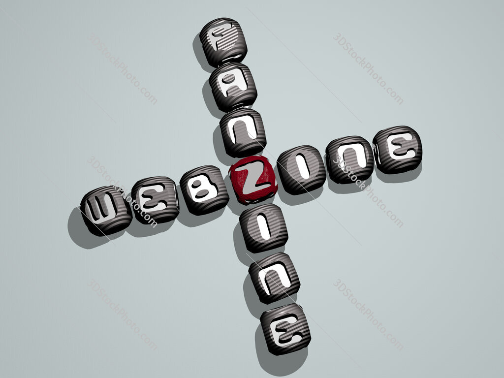 webzine fanzine crossword of dice letters in color