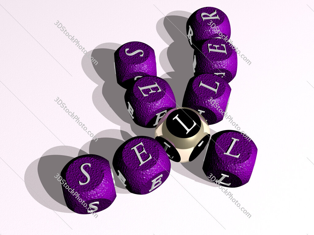 seller sell curved crossword of cubic dice letters