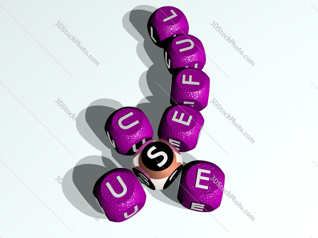 useful use curved crossword of cubic dice letters