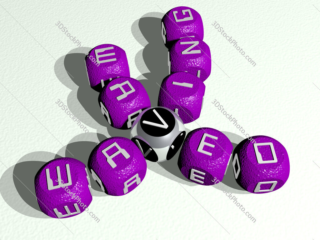 waving waved curved crossword of cubic dice letters