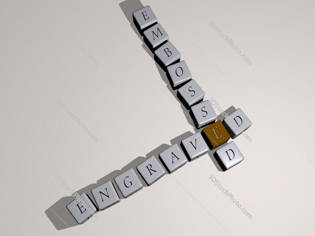 engraved embossed crossword by cubic dice letters