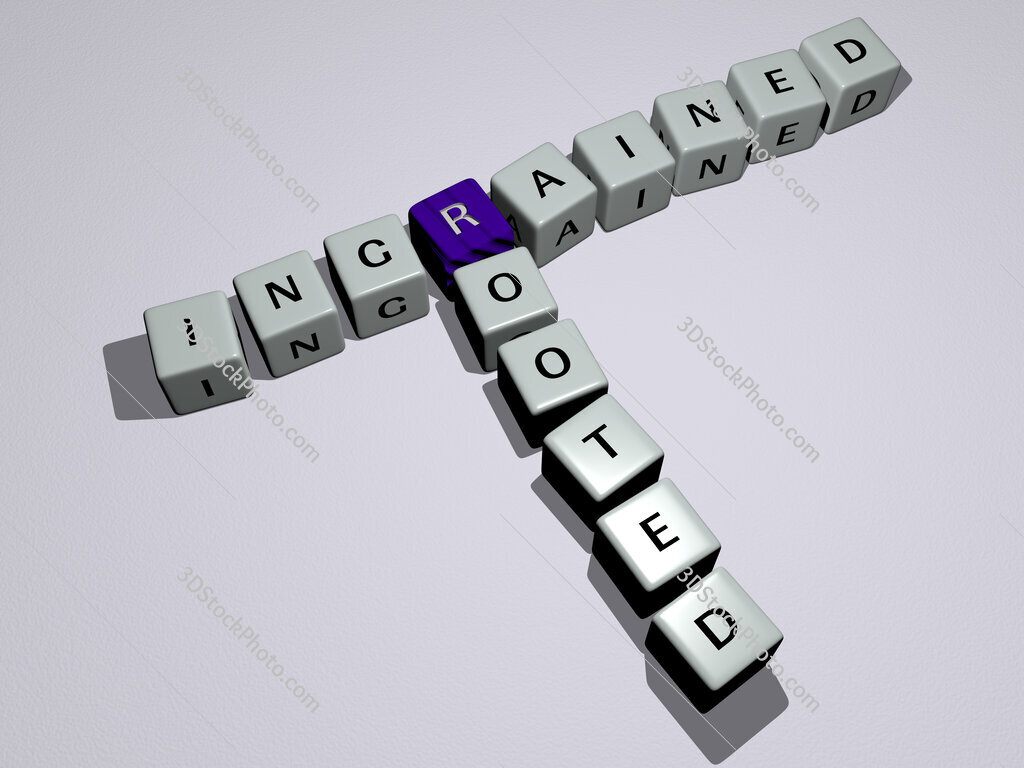 ingrained rooted crossword by cubic dice letters