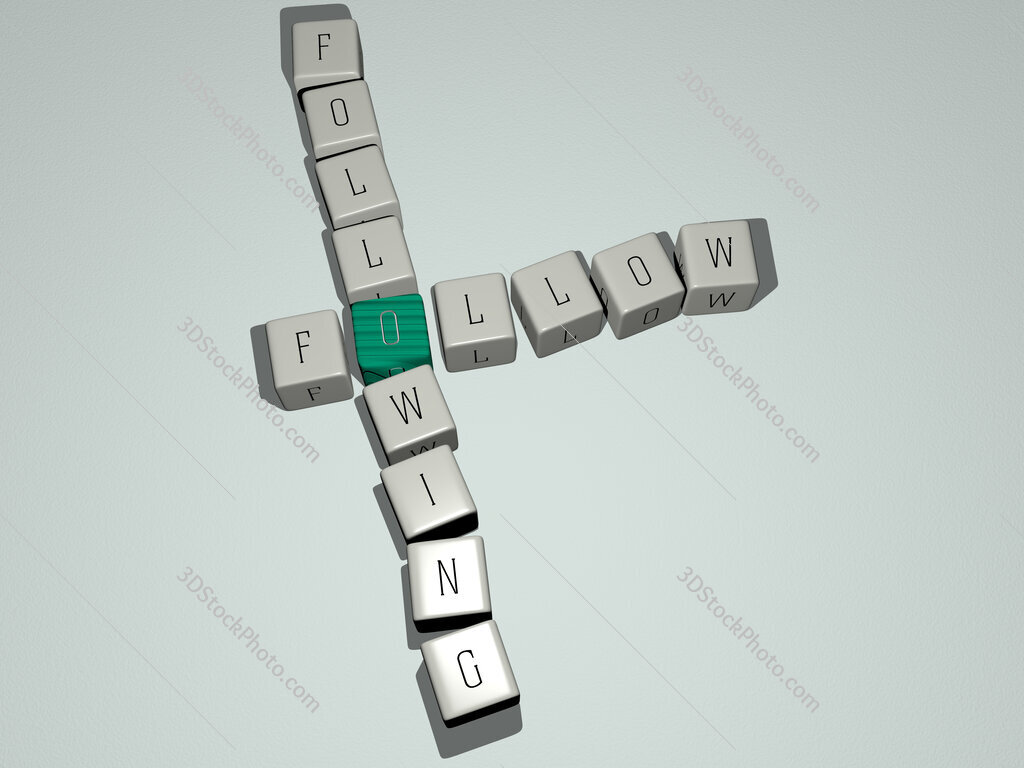 follow following crossword by cubic dice letters