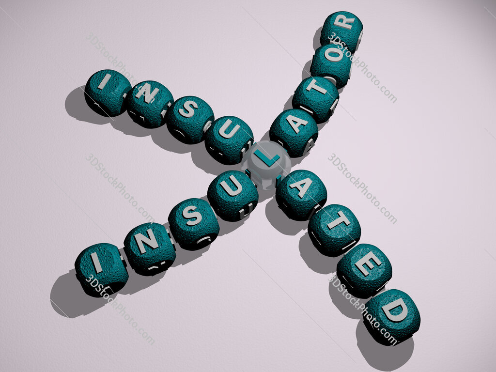 insulator insulated crossword of curved text made of individual letters