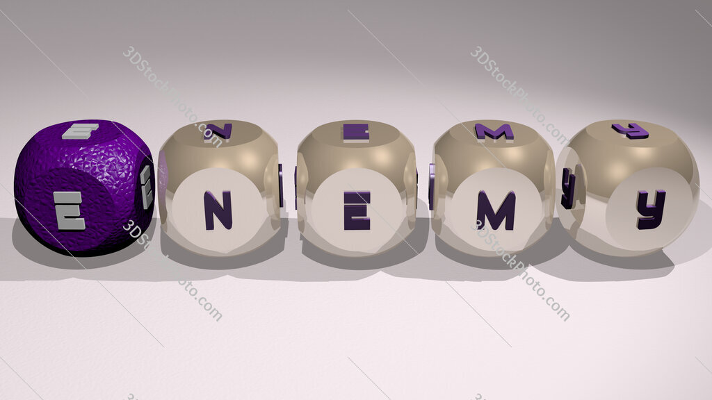 enemy text of cubic individual letters