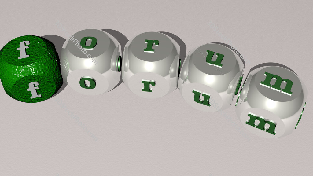 forum curved text of cubic dice letters