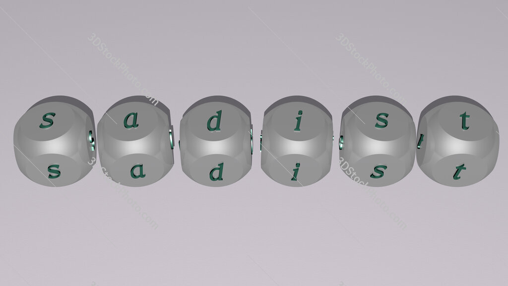 sadist text by cubic dice letters