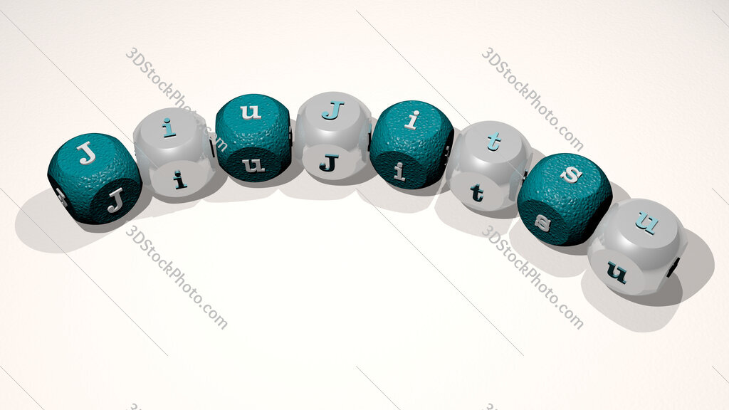 Jiu Jitsu text of dice letters with curvature