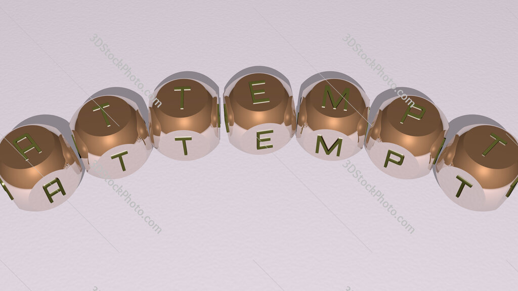 attempt curved text of cubic dice letters
