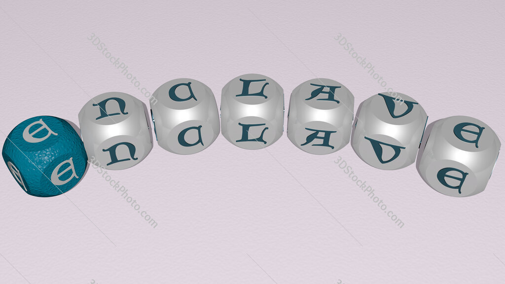 enclave curved text of cubic dice letters